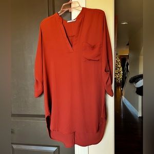 Lush split-neck Warren tunic blouse (Nordstrom) M